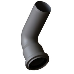 Plastic sewer pipe grey on white background, isolated. 3D rendering of excellent quality in high resolution. It can be enlarged and used as a background or texture.