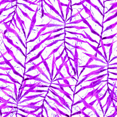Fototapeta na wymiar Tropical seamless pattern. Watercolor thorny palm 