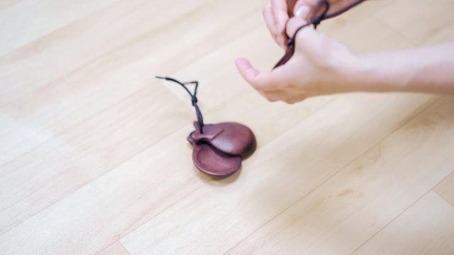 Spanish castanets in the hands