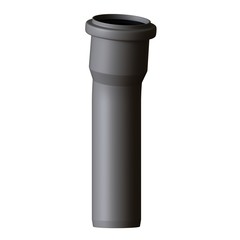 Obraz premium Plastic sewer pipe grey on white background, isolated. 3D rendering of excellent quality in high resolution. It can be enlarged and used as a background or texture.