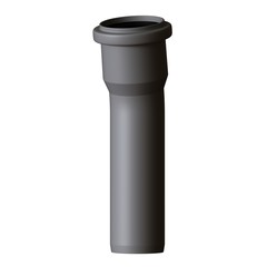 Obraz premium Plastic sewer pipe grey on white background, isolated. 3D rendering of excellent quality in high resolution. It can be enlarged and used as a background or texture.