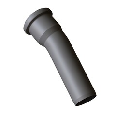 Plastic sewer pipe grey on white background, isolated. 3D rendering of excellent quality in high resolution. It can be enlarged and used as a background or texture.