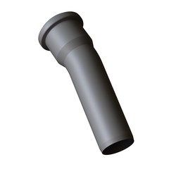 Plastic sewer pipe grey on white background, isolated. 3D rendering of excellent quality in high resolution. It can be enlarged and used as a background or texture.