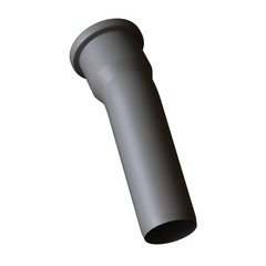 Plastic sewer pipe grey on white background, isolated. 3D rendering of excellent quality in high resolution. It can be enlarged and used as a background or texture.