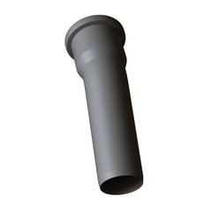 Plastic sewer pipe grey on white background, isolated. 3D rendering of excellent quality in high resolution. It can be enlarged and used as a background or texture.