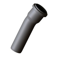Plastic sewer pipe grey on white background, isolated. 3D rendering of excellent quality in high resolution. It can be enlarged and used as a background or texture.