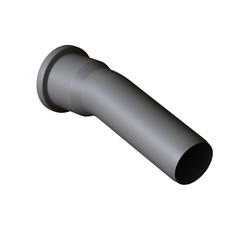 Plastic sewer pipe grey on white background, isolated. 3D rendering of excellent quality in high resolution. It can be enlarged and used as a background or texture.