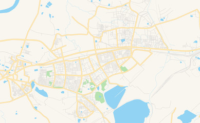 Fototapeta na wymiar Printable street map of Bhilai, India