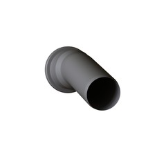 Plastic sewer pipe grey on white background, isolated. 3D rendering of excellent quality in high resolution. It can be enlarged and used as a background or texture.