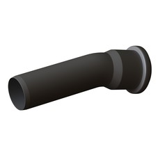 Plastic sewer pipe grey on white background, isolated. 3D rendering of excellent quality in high resolution. It can be enlarged and used as a background or texture.