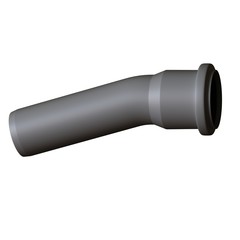 Plastic sewer pipe grey on white background, isolated. 3D rendering of excellent quality in high resolution. It can be enlarged and used as a background or texture.