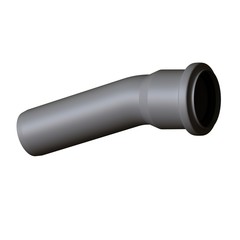 Plastic sewer pipe grey on white background, isolated. 3D rendering of excellent quality in high resolution. It can be enlarged and used as a background or texture.