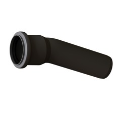 Plastic sewer pipe grey on white background, isolated. 3D rendering of excellent quality in high resolution. It can be enlarged and used as a background or texture.