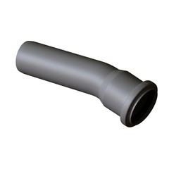 Plastic sewer pipe grey on white background, isolated. 3D rendering of excellent quality in high resolution. It can be enlarged and used as a background or texture.