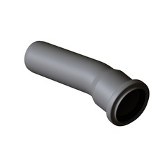 Plastic sewer pipe grey on white background, isolated. 3D rendering of excellent quality in high resolution. It can be enlarged and used as a background or texture.