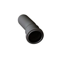 Plastic sewer pipe grey on white background, isolated. 3D rendering of excellent quality in high resolution. It can be enlarged and used as a background or texture.
