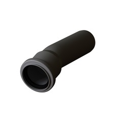 Plastic sewer pipe grey on white background, isolated. 3D rendering of excellent quality in high resolution. It can be enlarged and used as a background or texture.