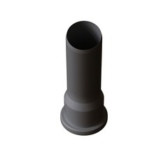 Plastic sewer pipe grey on white background, isolated. 3D rendering of excellent quality in high resolution. It can be enlarged and used as a background or texture.