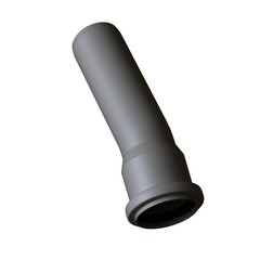 Plastic sewer pipe grey on white background, isolated. 3D rendering of excellent quality in high resolution. It can be enlarged and used as a background or texture.
