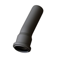 Plastic sewer pipe grey on white background, isolated. 3D rendering of excellent quality in high resolution. It can be enlarged and used as a background or texture.