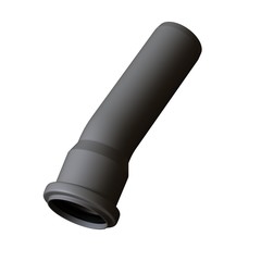 Plastic sewer pipe grey on white background, isolated. 3D rendering of excellent quality in high resolution. It can be enlarged and used as a background or texture.