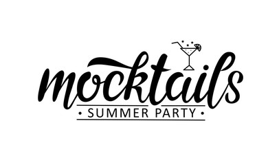 Hand sketched lettering typography Mocktails.