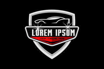abstract silhouette  car vector badge shield logo template