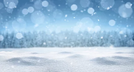 Fotobehang Lege panoramische winterachtergrond met exemplaarruimte © rangizzz