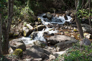 Valle del Jerte in Caceres Extremaduar Spain with cherry blossoms water waterfalls and villages