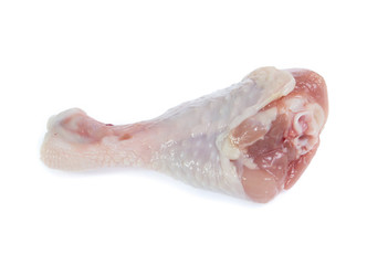 Raw chicken  on cutting board on white background