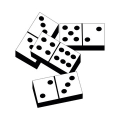 Row of white on white background. Concept of Domino effect. Vector illustration in flat isometric stile