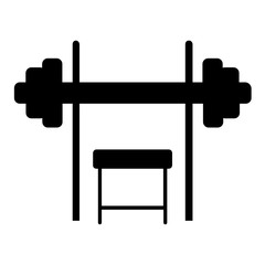 Home Gym Fitness Equipment Bench Dumbbell Vector Icon Design