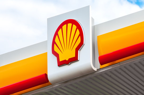 The emblem of the Royal Dutch Shell oil company