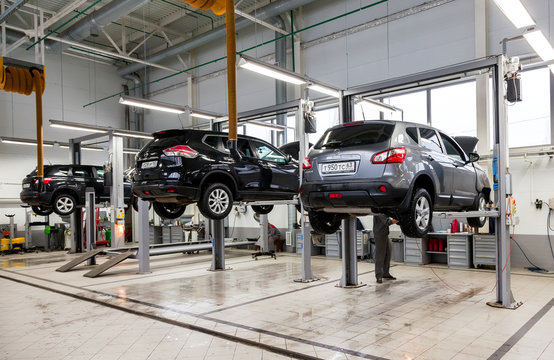 Inside In The Auto Repair Nissan Service Station Of The Official Dealer Nissan