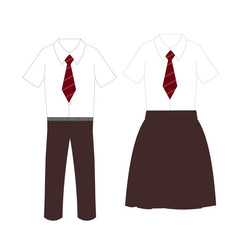 Brown School Uniform - Cartoon Vector Image