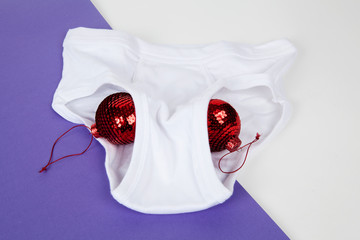 violet y fronts red disco christmas balls