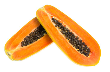 papaya isolated on white
