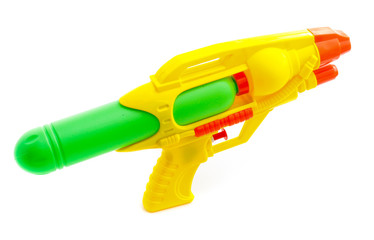 Plastic water gun isolated on white background