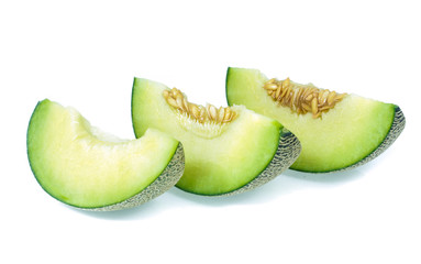 green melon isolated on white background