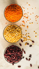 Obraz na płótnie Canvas beans and peas lentils delicious healthy nutrition
