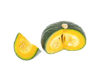 Green pumpkin isolated on the white background