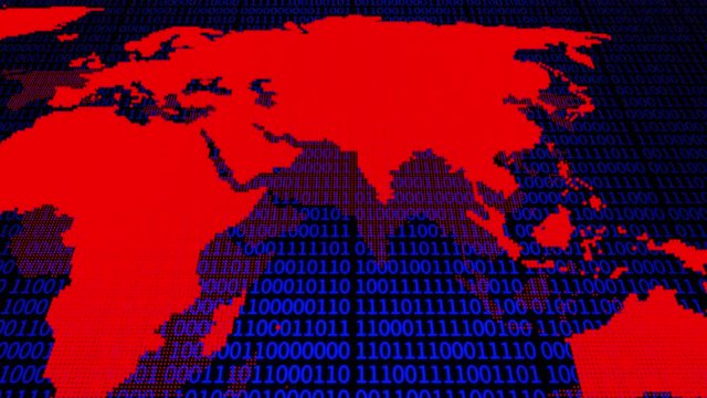 4k World map dots concept,Digital binary code,Digital marketing business background.a scientific technology data binary code network conveying connectivity.seamless loop.