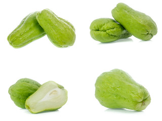 chayote isolated on white(set)