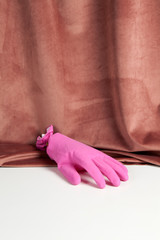 velvet pink gradient plastic glove