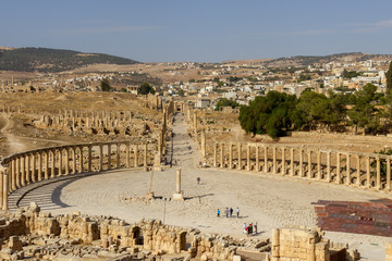 Fototapeta na wymiar The Oval Forum of Jerash