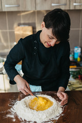 Chef making fresh pasta in the kitchen