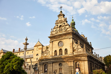 Fototapeta na wymiar Catholic Church in Gothic style