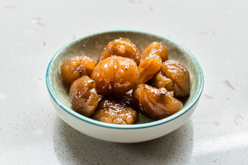 Turkish Chestnut Dessert / Kestane Sekeri. Traditional Food.