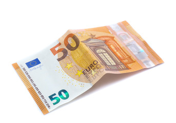 Obraz na płótnie Canvas money euro bills isolated on white