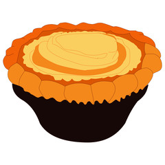 Chocolate Muffin with Cover - Cartoon Vector Image